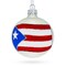 Flag of Puerto Rico Glass Ball Christmas Ornament 3.25 Inches